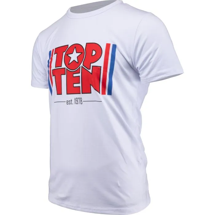 Top Ten EST. 1978 t-shirt cotone bianco grigio
