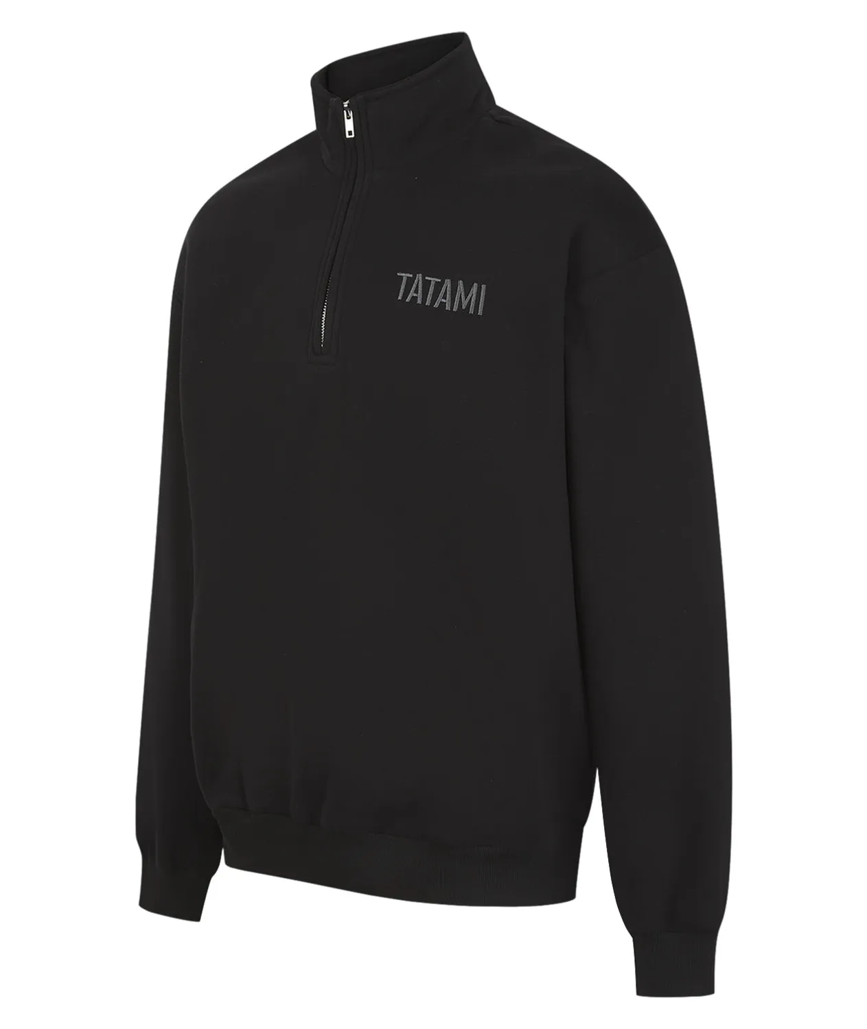 Tatami Quarter Zip felpa mezza zip nera felpata