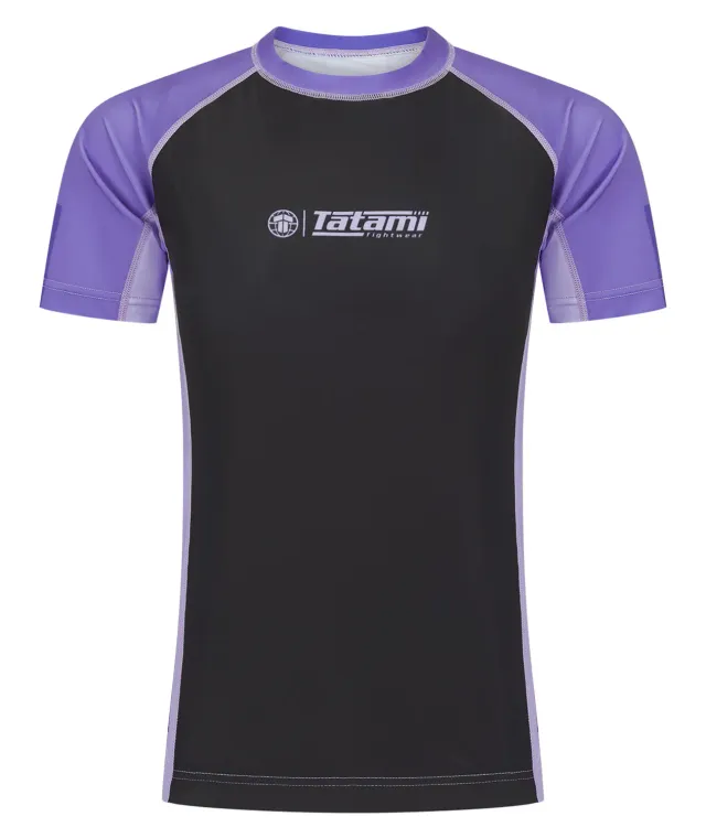 Tatami Contrast Rash Guard Donna Viola Nero Eco Maniche Corte