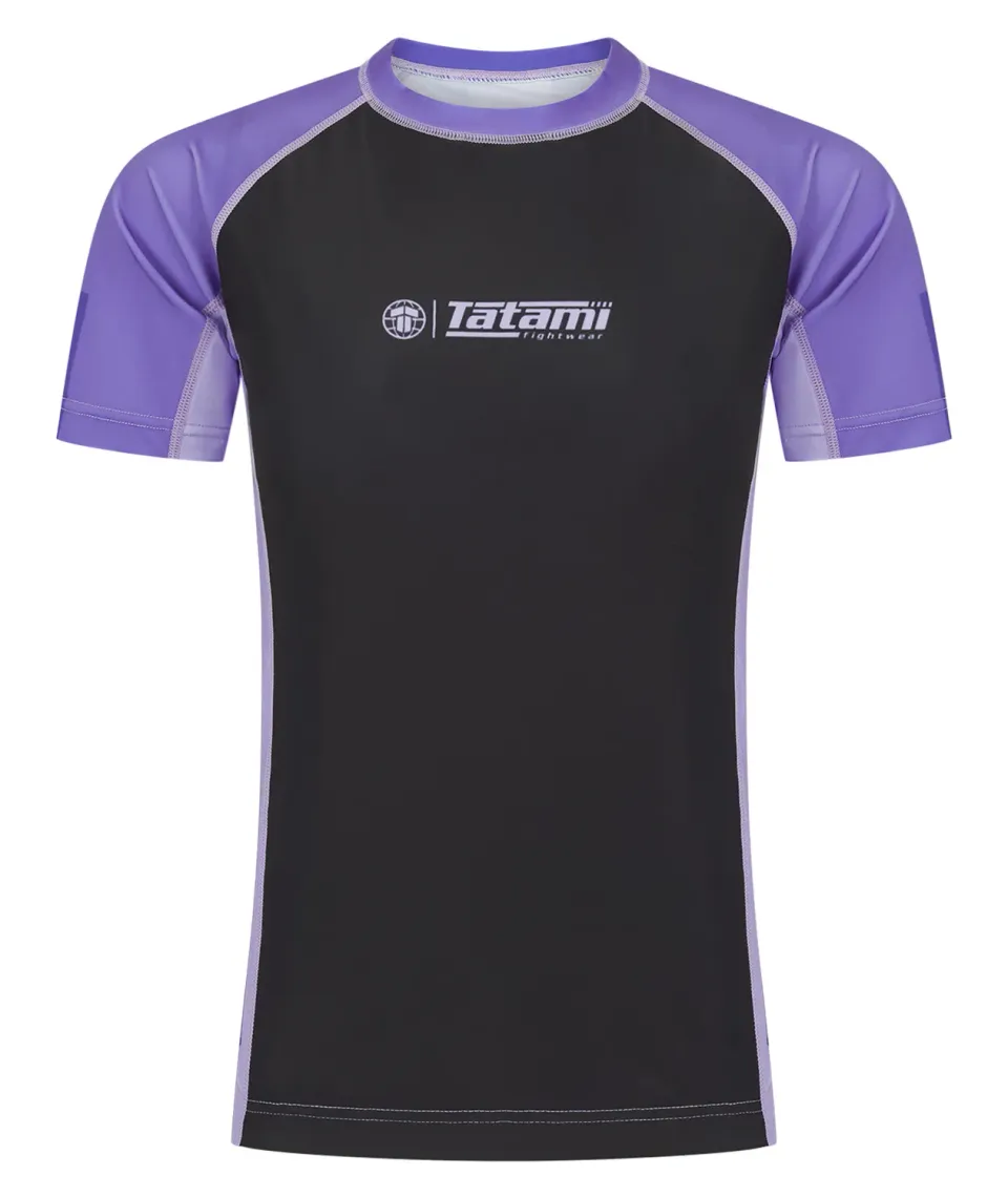 Tatami Contrast Rash Guard Donna Viola Nero Eco Maniche Corte