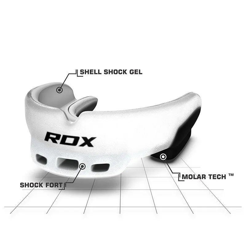 RDX 3W paradenti boxe bianco adulti boil-bite