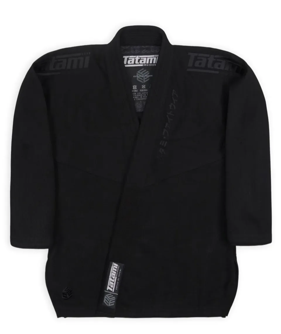 Tatami Estilo Black Label Kimono BJJ Nero Black on Black