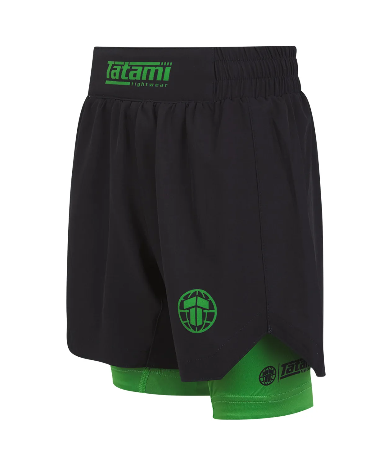 Tatami Fightwear Ranked Shorts Bambino Verdi Doppio Strato