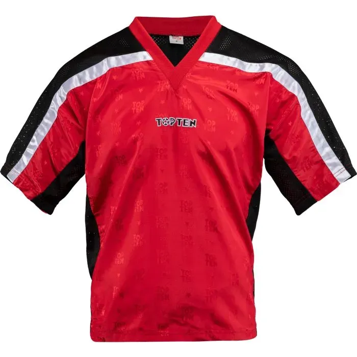 TOP TEN Mesh maglietta kickboxing scollo a V poliestere