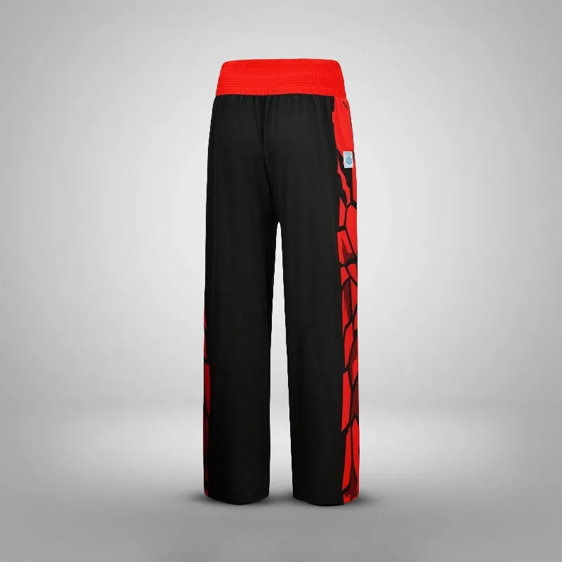 RDX Pantaloni Kickboxing Rosso Nero Traspiranti