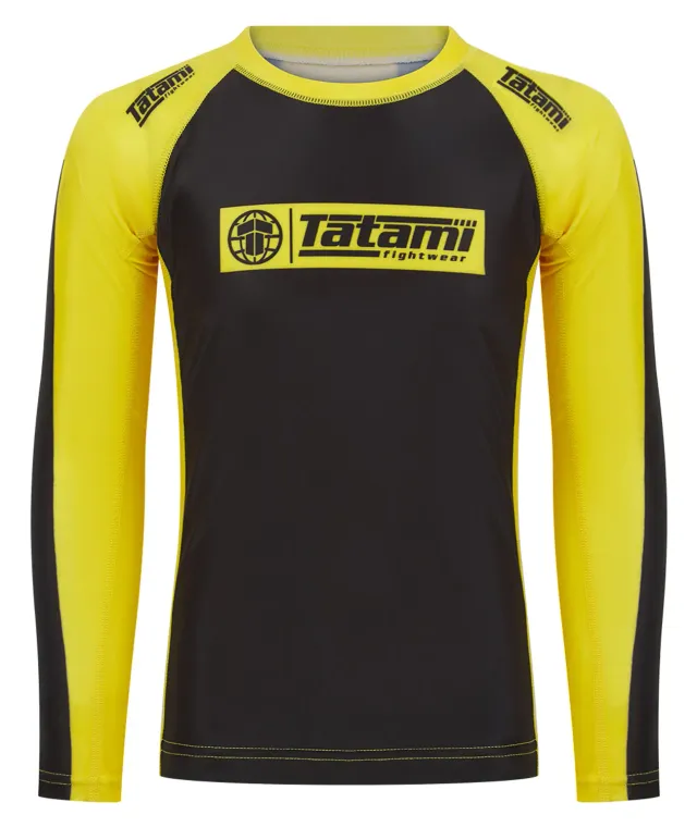 Tatami Fightwear IBJJF Ranked rash guard gialla manica lunga bambini
