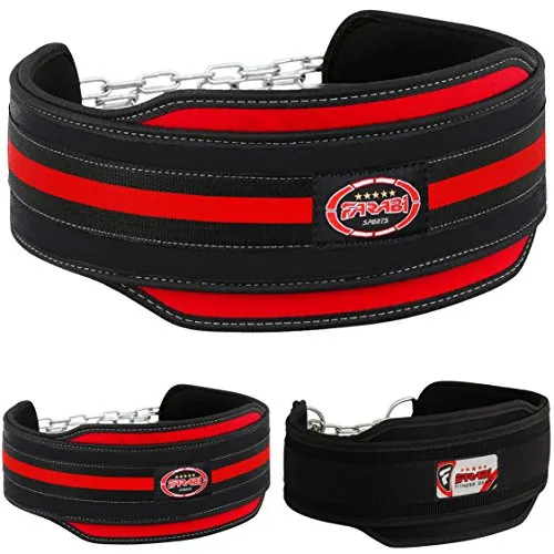 Farabi Sports cintura zavorra dip neoprene rossa 6 pollici