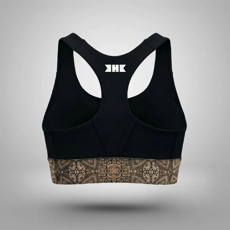 RDX Brave B2 reggiseno sportivo nero-oro compressivo