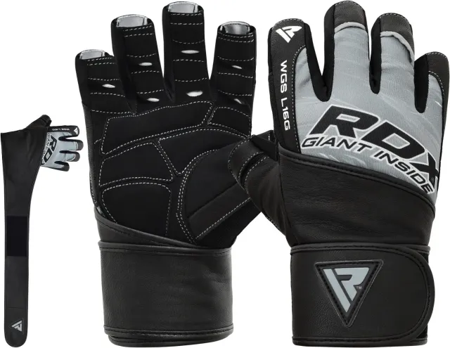 RDX L16 Guanti Palestra Grigi polsiera gel