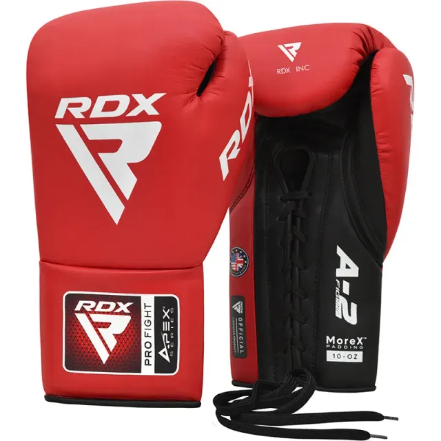 RDX Apex Guanti Boxe Lace Up da Gara in Pelle