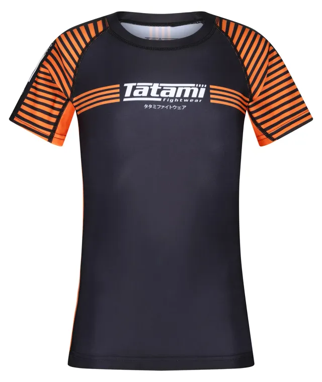 Tatami Fightwear IBJJF Ranked Rash Guard Bambino Arancione Manica Corta