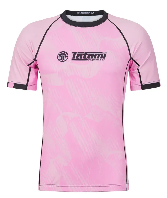 Tatami Nomad Pink Black rash guard riciclato manica corta