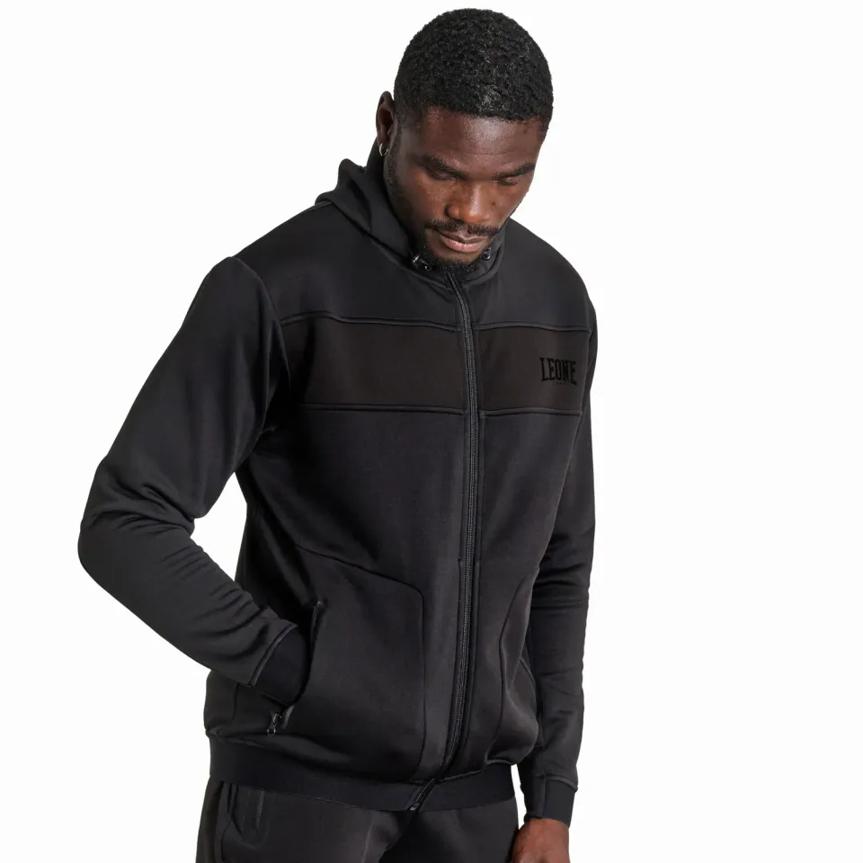 Leone 1947 Black Lion felpa uomo XS nera con cappuccio