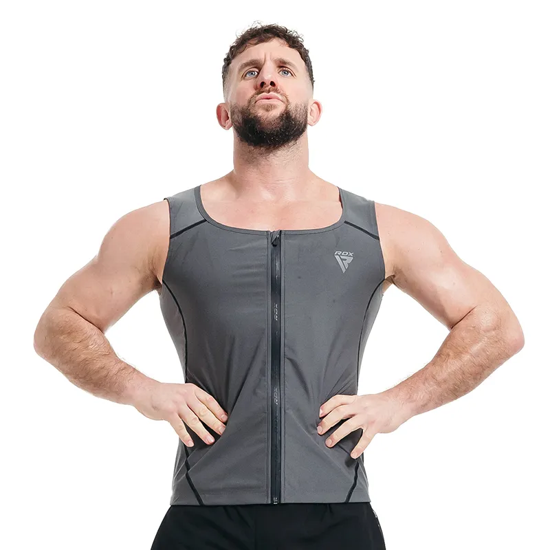 RDX gilet sauna uomo cerniera effetto sudore 5x