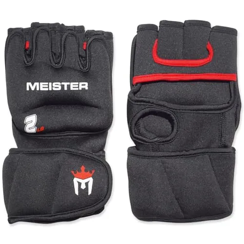 Meister guanti zavorrati 2lb coppia nero rosso neoprene