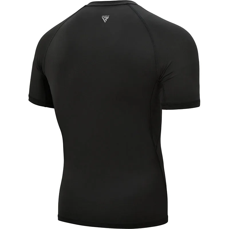 RDX T15 Rash Guard Nero Maniche Corte Termica
