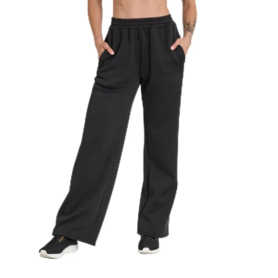 Leone 1947 Black Lion ABX360 pantaloni donna neri S gamba ampia