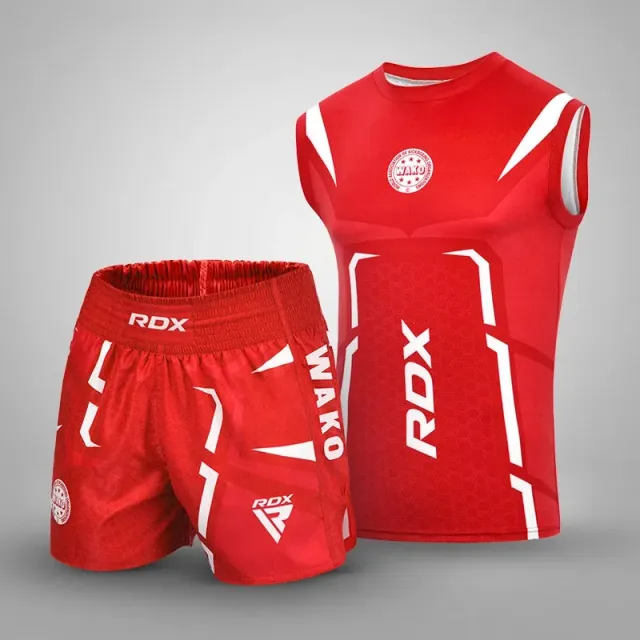 RDX P3 Kick Light divisa kickboxing rossa canotta+shorts