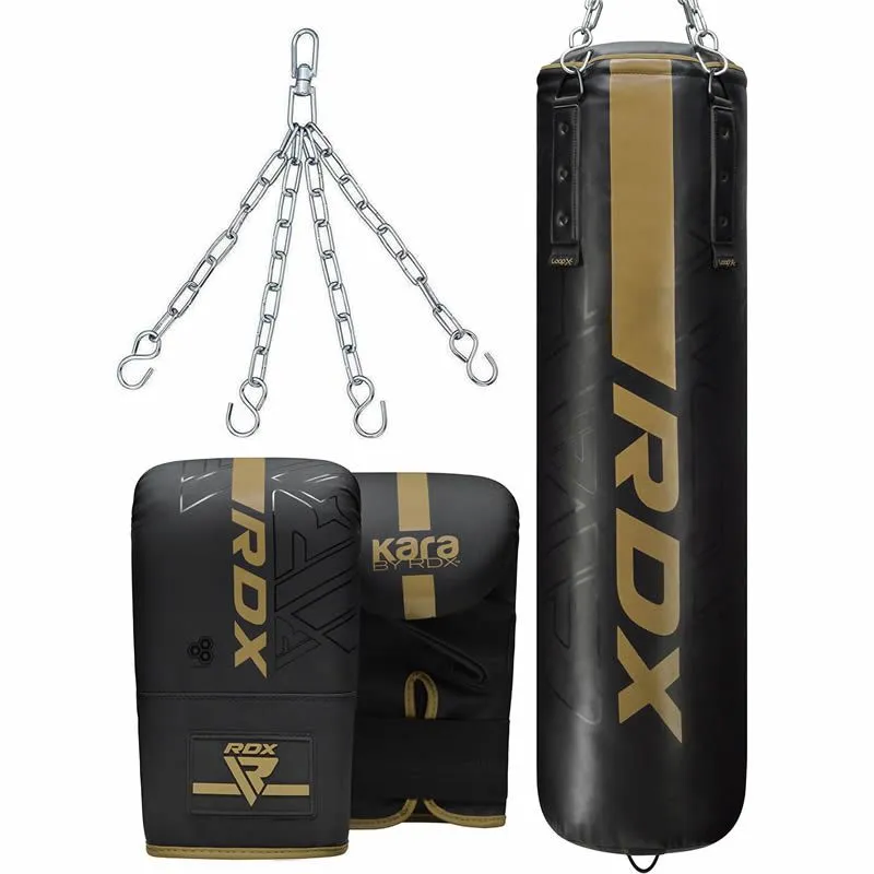 RDX F6 Kara sacco da boxe 4ft nero riempito resistente