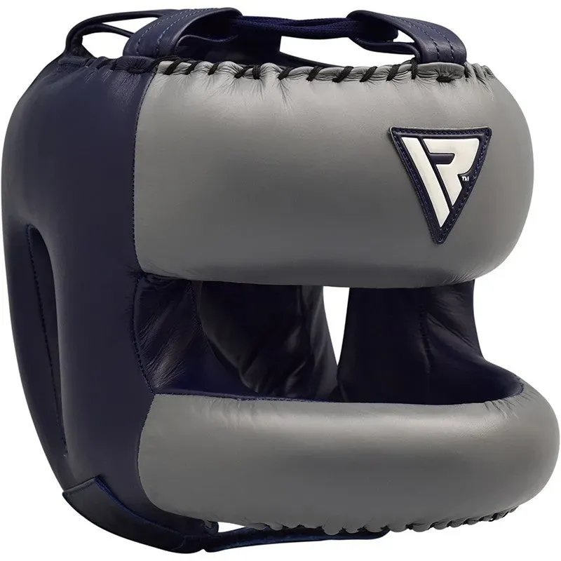 RDX O2 Casco Boxe Sparring Pelle con Paranaso