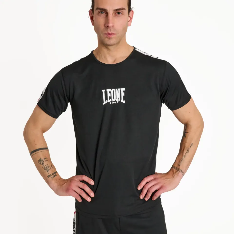 Leone 1947 Stripe 47 ABX202 T-Shirt Uomo L Nera Leggera
