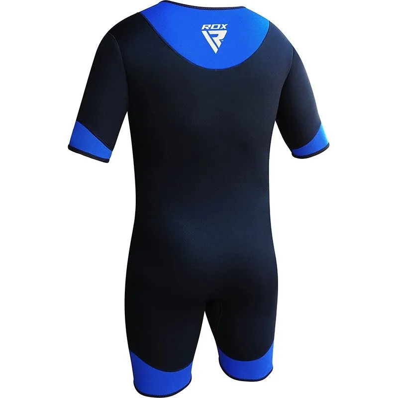 RDX 1U tuta sauna neoprene blu sudore allenamento