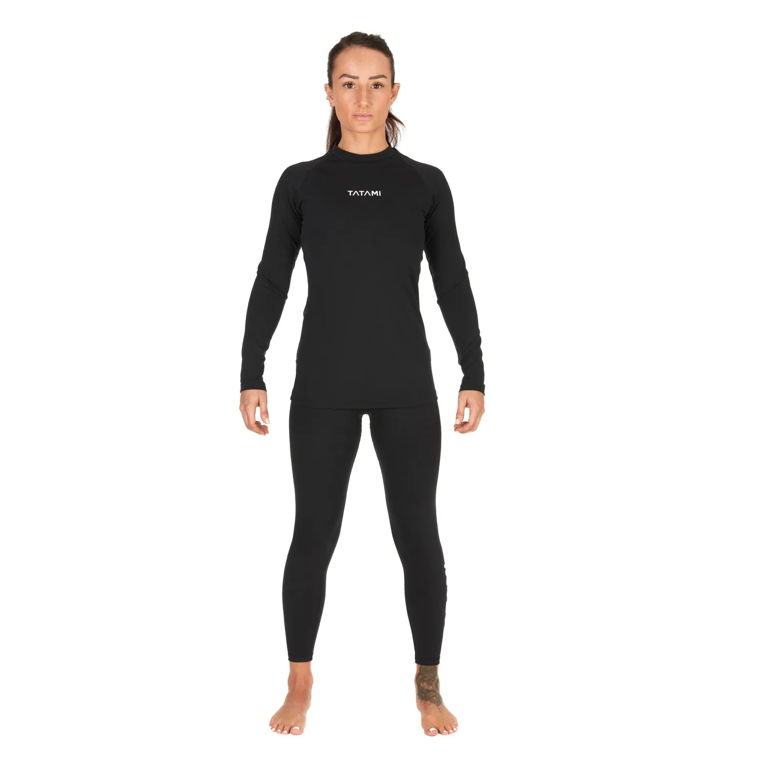 Tatami Fightwear Peak Rash Guard donna maniche lunghe nera elasticizzata