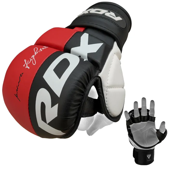 RDX T6 guanti MMA sparring 7oz rossi triplo strato