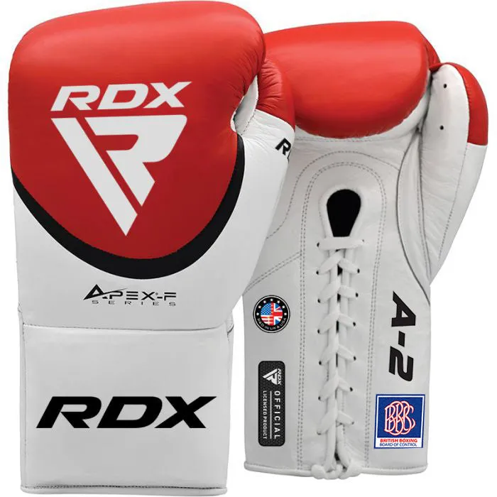 RDX A2 Guanti Boxe Pro Lacci 10oz Rossi Pelle
