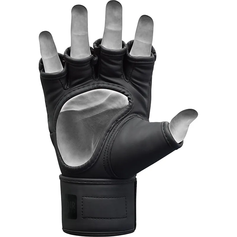 RDX F15 Noir guanti MMA grappling pelle neri