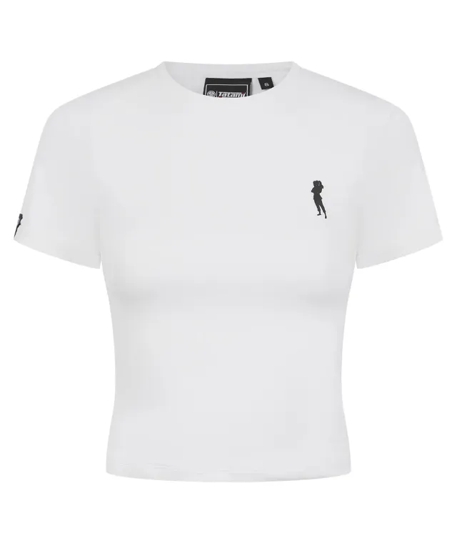 Tatami Helena t-shirt cropped donna bianco elasticizzato