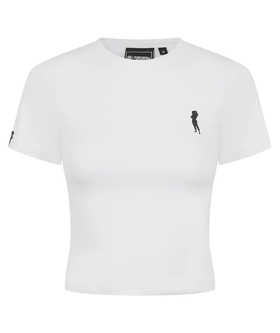 Tatami Helena t-shirt cropped donna bianco elasticizzato