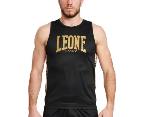 Leone 1947 DNA AB228 canotta boxe uomo nero oro