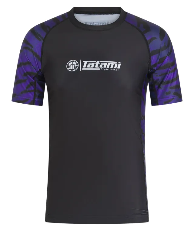 Tatami Recharged Purple Tiger rash guard maniche corte viola