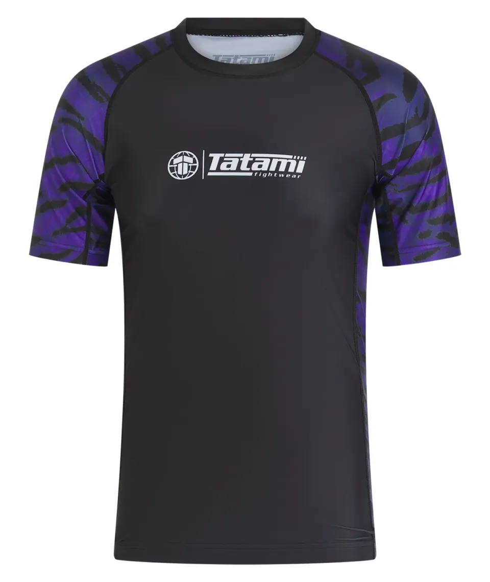 Tatami Recharged Purple Tiger rash guard maniche corte viola