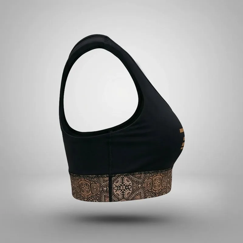 RDX Brave B2 reggiseno sportivo nero-oro compressivo