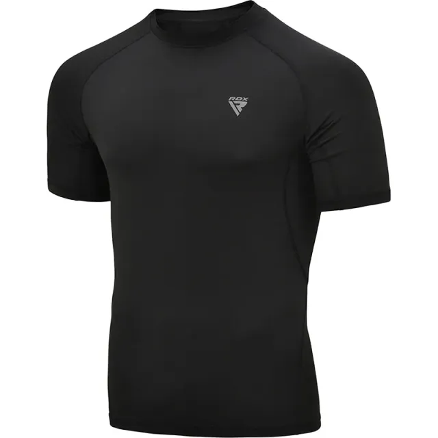 RDX T15 Rash Guard Mezza Manica Nera Compressione