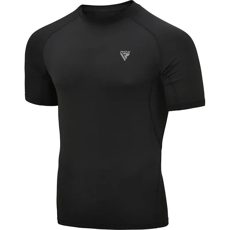 RDX T15 Rash Guard Mezza Manica Nera Compressione