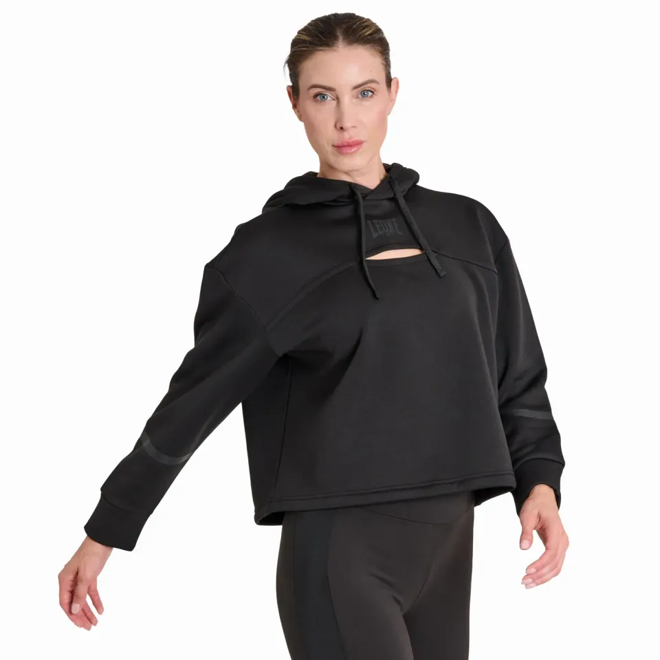 Leone 1947 Black Lion ABX354 felpa donna S corta cappuccio