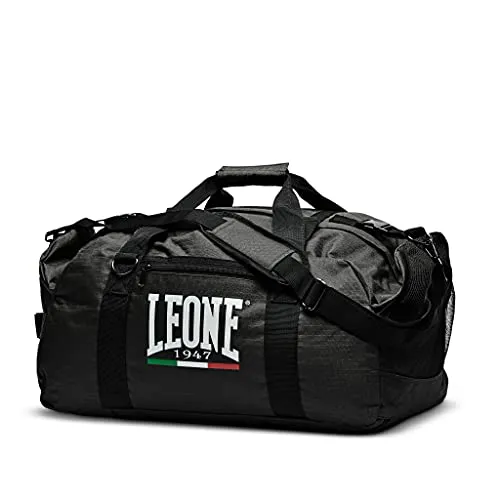 Leone1947 borsone sportivo nero 70 litri antistrappo zaino