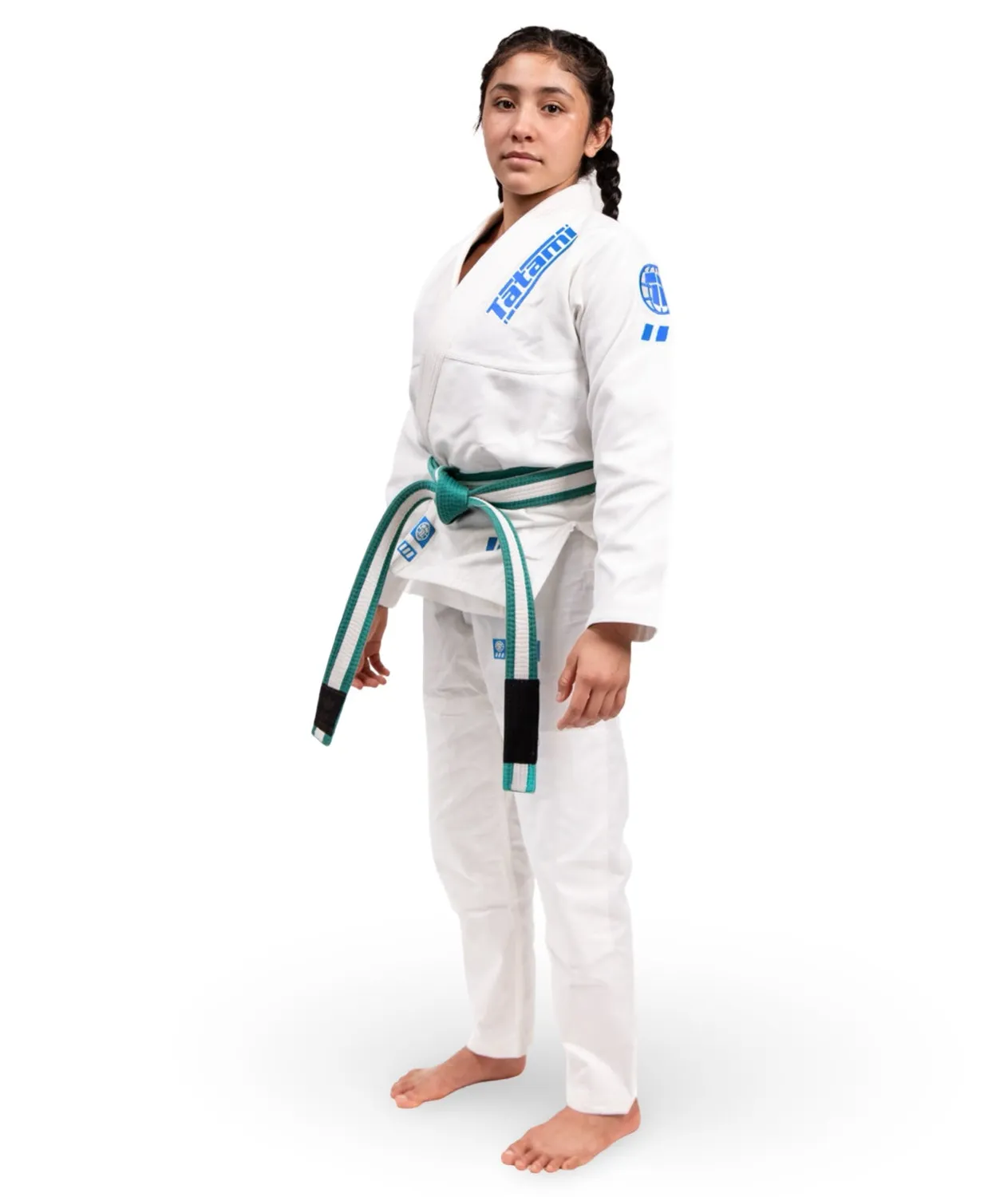 Tatami Fightwear Pro Series kimono BJJ bimbo bianco azzurro
