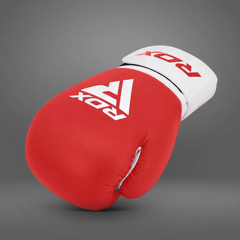 RDX T1 Guantoni Boxe WAKO pelle vera 14oz rossi