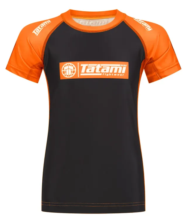 Tatami Fightwear IBJJF Ranked rash guard bimbo arancione corta