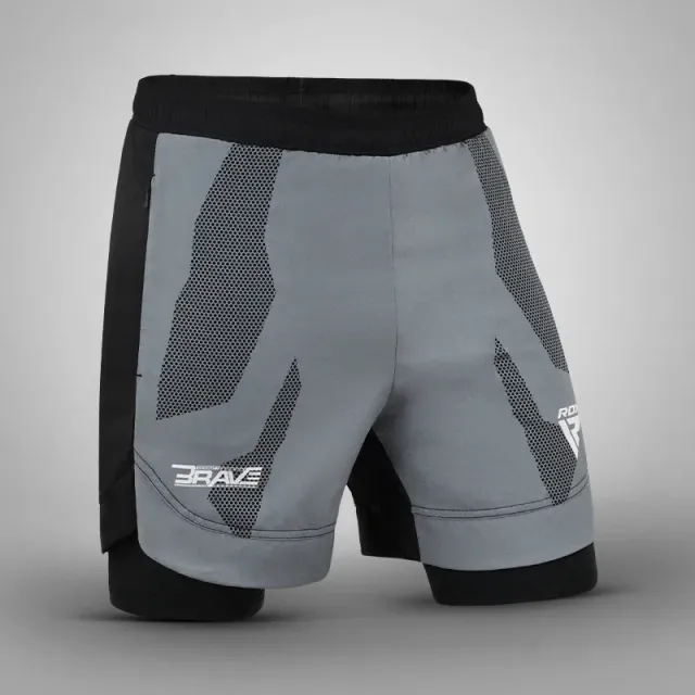 RDX Brave Pantaloncini Allenamento Grigi 2in1