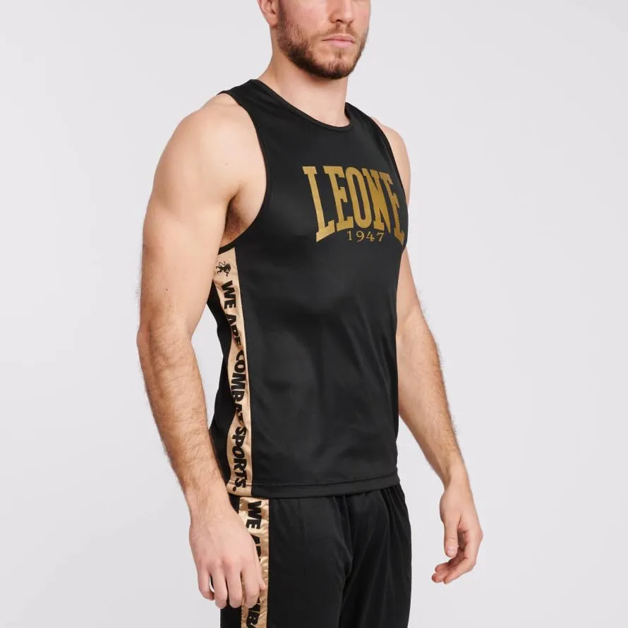 Leone 1947 DNA AB228 canotta boxe uomo nero oro