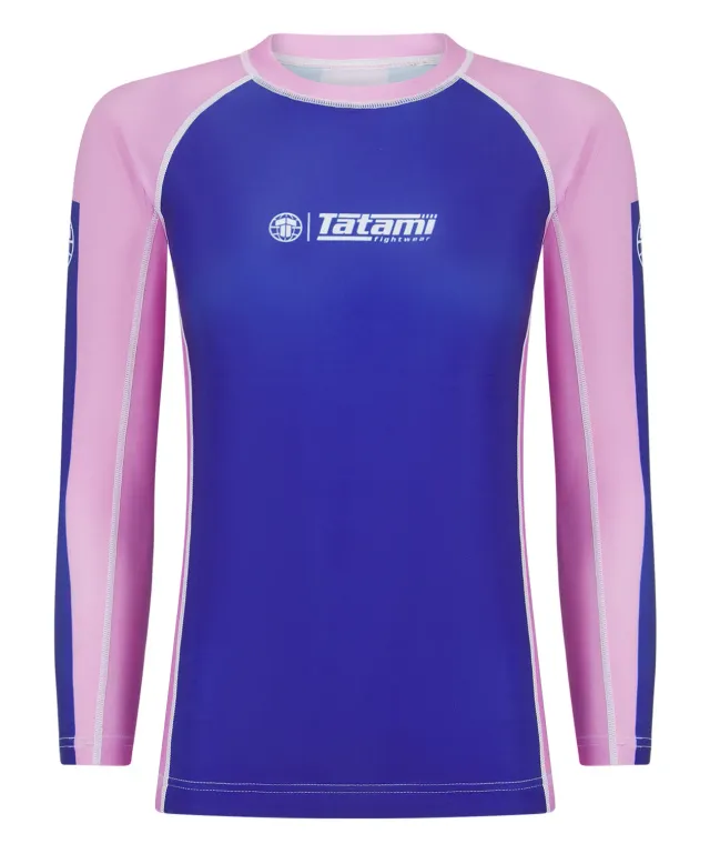 Tatami Contrast Rash Guard Manica Lunga Donna Blu Rosa Riciclata