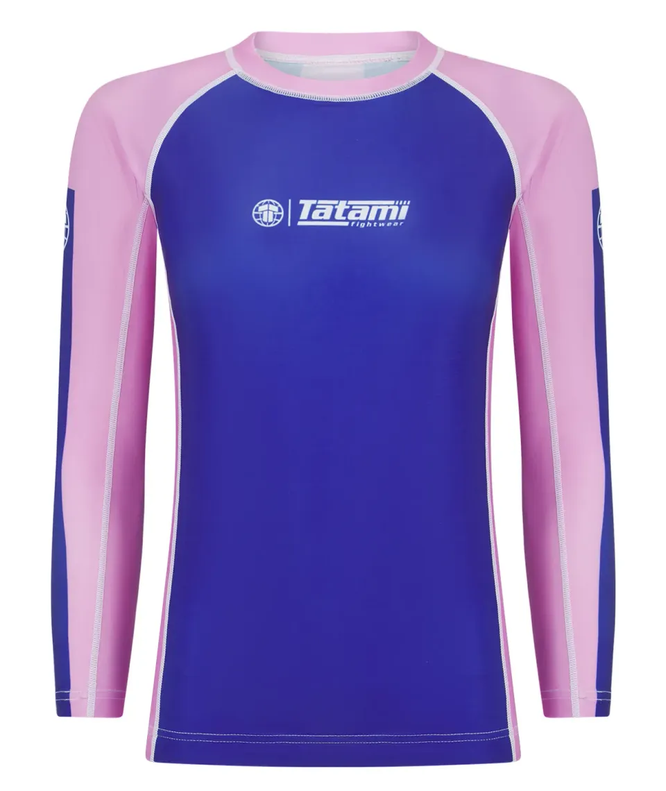 Tatami Contrast Rash Guard Manica Lunga Donna Blu Rosa Riciclata