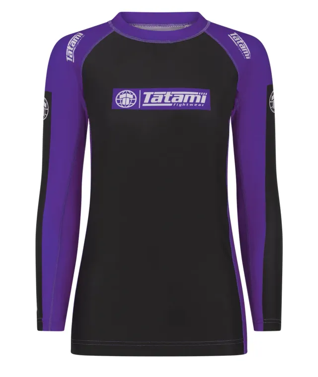 Tatami IBJJF Ranked rash guard donna manica lunga viola