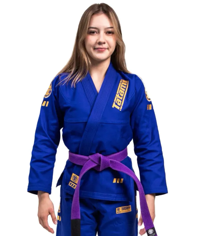 Tatami Pro Series Gi BJJ Donna Blu Oro 380gsm