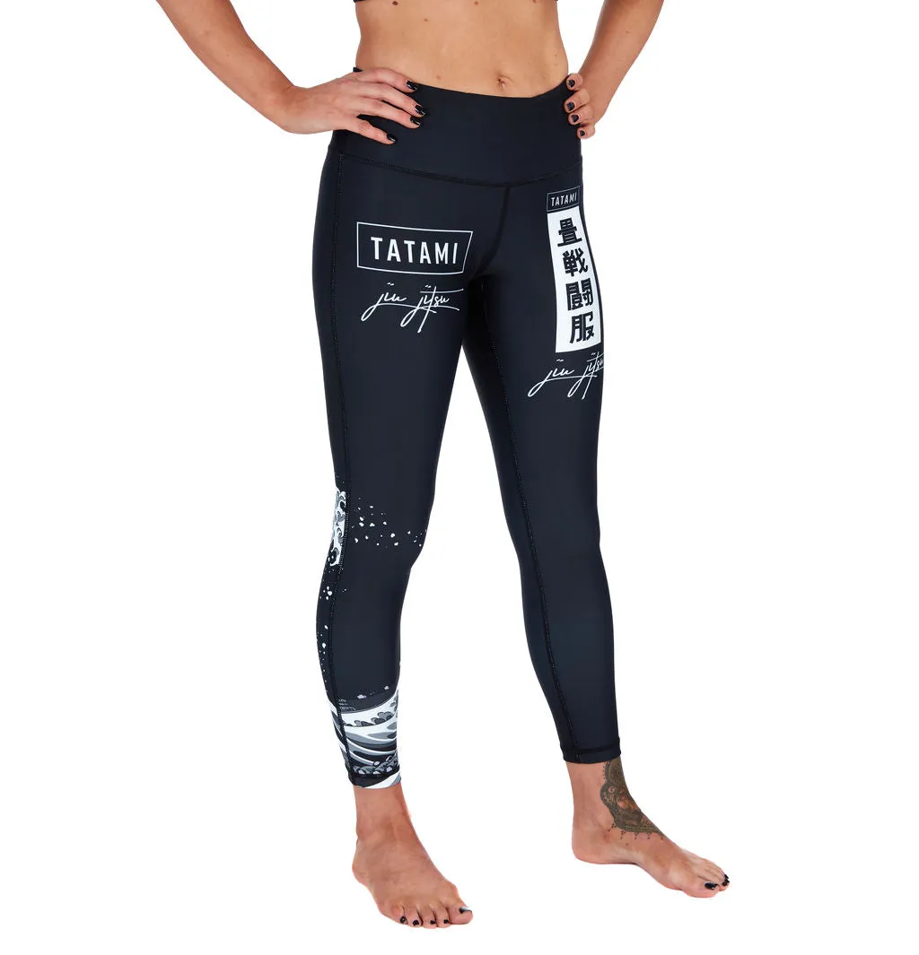 Tatami Kanagawa Leggings Donna Neri Elasticizzati